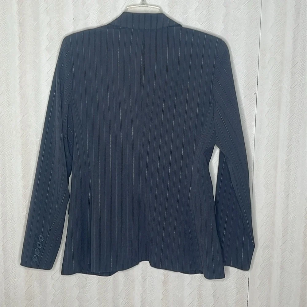 ❤️ NEW YORK & COMPANY Men's Black Pinstripe Blazer Sizd 10